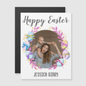 Frohe Osterfreundin, Osterhasen, Mutter & Baby Fot Magnetkarte (Vorne/Hinten)