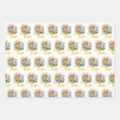 Frohe Osterfrühlingssonne Blume mit niedlichem Has Geschenkpapier Set (Vorderseite 2)