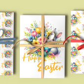 Frohe Osterfrühlingssonne Blume mit niedlichem Has Geschenkpapier Set