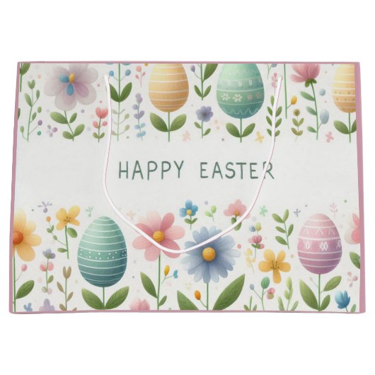Frohe Osterglocken Große Geschenktüte (Vorderseite)