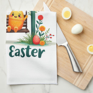 Frohe Osterhase! Geschirrtuch