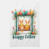 Frohe Osterhase! Geschirrtuch (Vertikal)