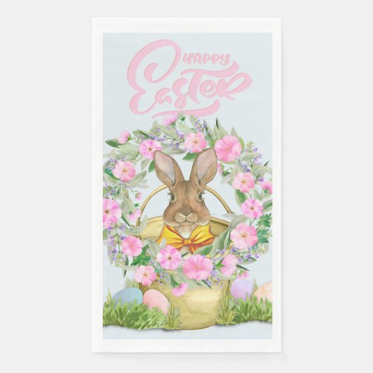 Frohe Osterhase im Eimer Serviette (Vorderseite)