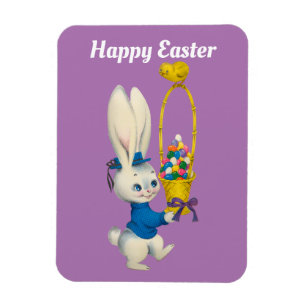 Frohe Osterhase mit Basket Magnet