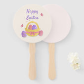 Frohe Osterkörbe und Schmetterlinge Fächer (Vorne und Hinten)