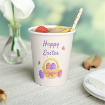 Frohe Osterkörbe und Schmetterlinge