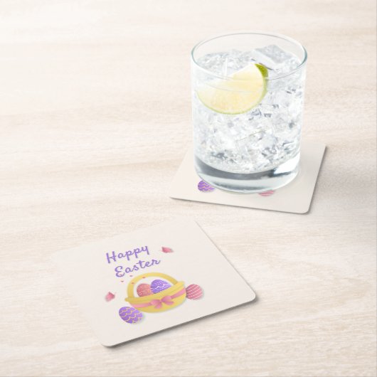 Frohe Osterkörbe und Schmetterlinge Rechteckiger Pappuntersetzer (Vor Ort)