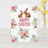 Frohe Ostermännchen Karte (Gelbe Blume)