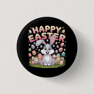 Frohe Ostern 2025 Eier Hase Süßer Hase Button