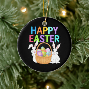 Frohe Ostern 2025 Eier Hase Süßer Hase Keramik Ornament