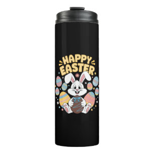 Frohe Ostern 2025  Eier Hase Süßer Hase Thermosbecher