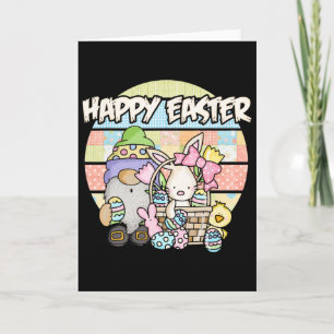 Frohe Ostern 2025 - Hase Gnom Umarmung Osterei Karte