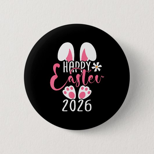 Frohe Ostern 2026 Hase Osterei Frauen Mädchen Kind Button (Vorderseite)