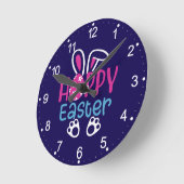 Frohe Ostern-54411 Runde Wanduhr (Winkel)