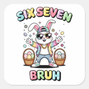 Frohe Ostern 67 Meme Lustiger Hase Quadratischer Aufkleber