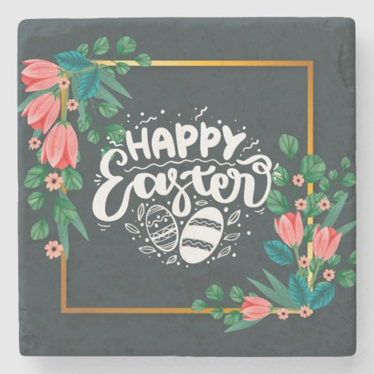 Frohe Ostern-84028 Steinuntersetzer (Vorderseite)