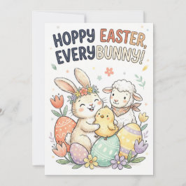Frohe Ostern, alle Häschen! - Süße Ostergrüße Feiertagskarte