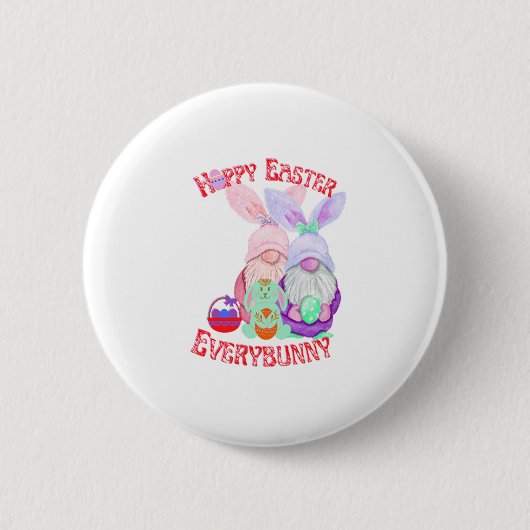 Frohe Ostern allen Hasen und Gnome Button (Vorderseite)
