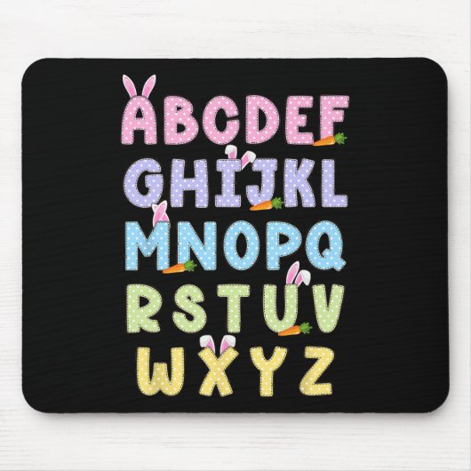 Frohe Ostern Alphabet Abc Elemeno Für Lehrer Mousepad (Vorne)