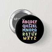 Frohe Ostern Alphabet Abcs Elemeno Für Lehrer Button (Vorne & Hinten)