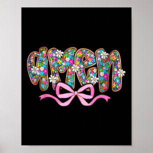 Frohe Ostern Amen Floral Preppy Ostern Bibelvers Poster