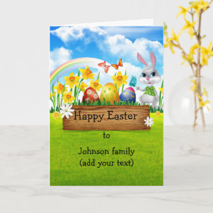 Frohe Ostern an die Familie (fügen Sie Ihren Text  Karte