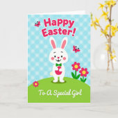 Frohe Ostern an ein Mädchen Karte (Gelbe Blume)