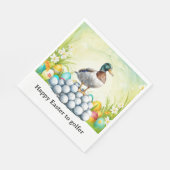 Frohe Ostern an Golfer mit Golfball und Ei Serviette (Ecke)