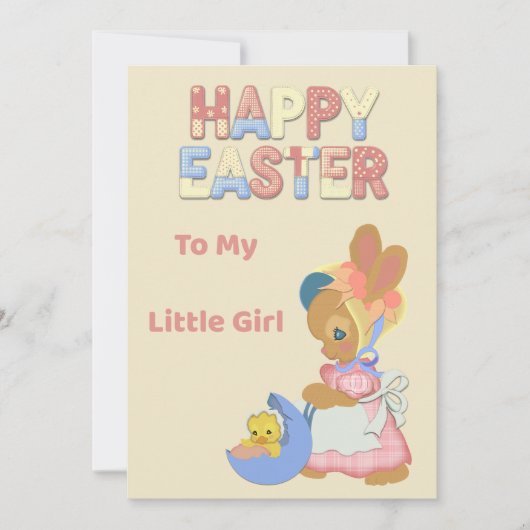 Frohe Ostern an mein kleines Mädchen Postkarte (Vorderseite)