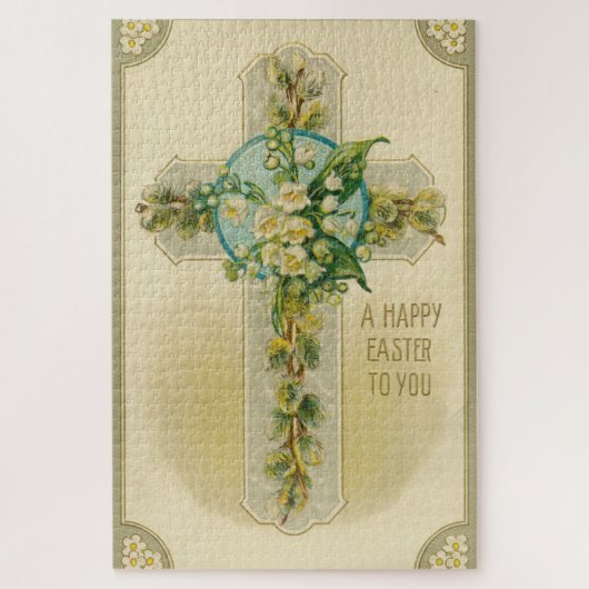 Frohe Ostern an Sie - Antike Postkarte, Puzzle (Vertikal)