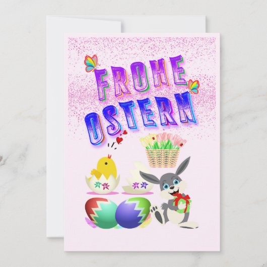 Frohe Ostern Ankündigung (Vorderseite)