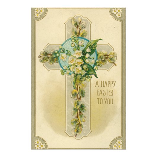 Frohe Ostern - Antike Postkarte,  Fotodruck (Vorne)