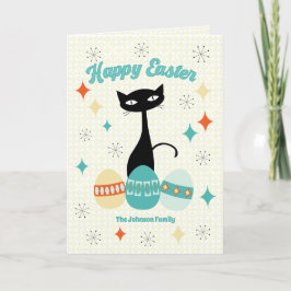 Frohe Ostern, Atomzeit, Mittelalter Moderne Katze Feiertagskarte