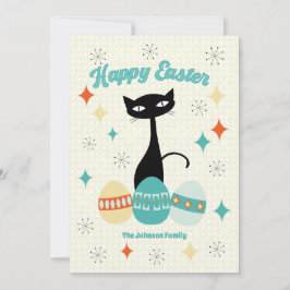Frohe Ostern, Atomzeit, Mittelalter Moderne Katze Feiertagskarte