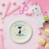 Frohe Ostern, Atomzeit, Mittelalter Moderne Katze Pappteller (Party)