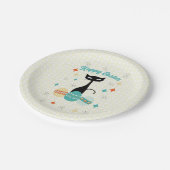 Frohe Ostern, Atomzeit, Mittelalter Moderne Katze Pappteller (Schrägansicht)