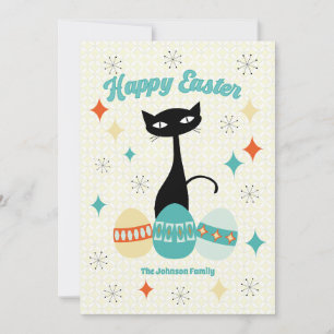 Frohe Ostern, Atomzeitalter, Mid Century Modern Ka Feiertagskarte