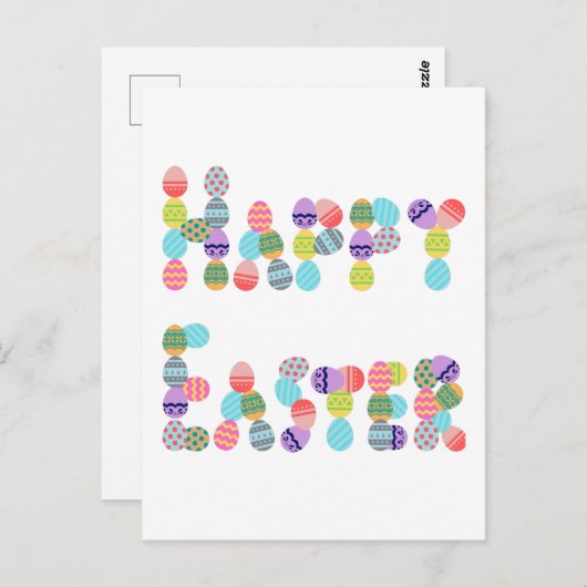 Frohe Ostern aus Eiern | Funny Ostereier Postkarte (Vorne/Hinten)