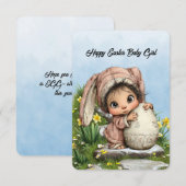 Frohe Ostern Baby Mädchen Mitteilungskarte (Vorne/Hinten)