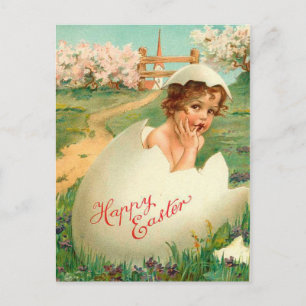 Frohe Ostern Baby Vintage Feiertagspostkarte