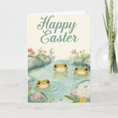 Frohe Ostern Babyfrösche Karte (Vorderseite)