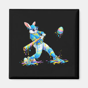 Frohe Ostern Baseballspieler Hase Sport Jungen Magnet