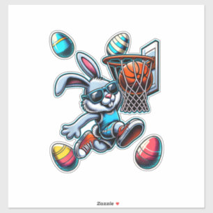Frohe Ostern Basketball Jungen Osterhase Lustig Ea Aufkleber
