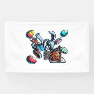 Frohe Ostern Basketball Jungen Osterhase Lustig Ea Banner