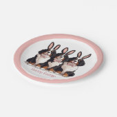 Frohe Ostern Berner Sennenhunde Pappteller (Schrägansicht)