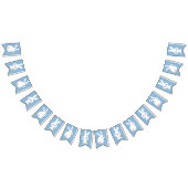 Frohe Ostern. Blau und Weiß Kariert. Wimpelkette (Alle)