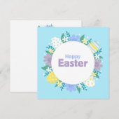 Frohe Ostern Blumen und Eier  Feiertagskarte (Vorne/Hinten)