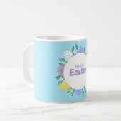 Frohe Ostern Blumen und Eier Kaffeetasse (Vorderseite Links)