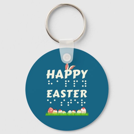 Frohe Ostern Braille Blind Sehbehinderte Ostern Schlüsselanhänger (Vorderseite)