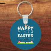 Frohe Ostern Braille Blind Sehbehinderte Ostern Schlüsselanhänger (Vorderseite)